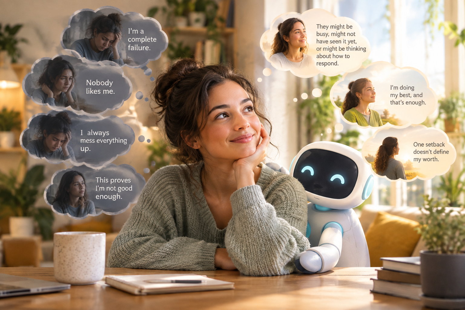 Cognitive reframing with AI