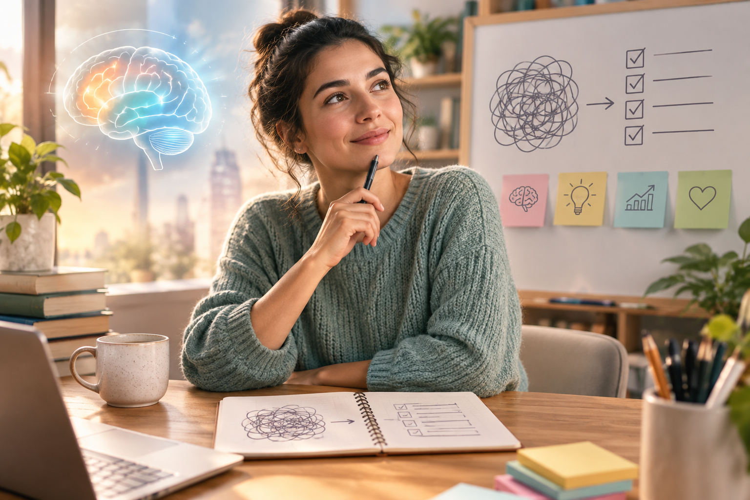 Brain problem-solving science visualization