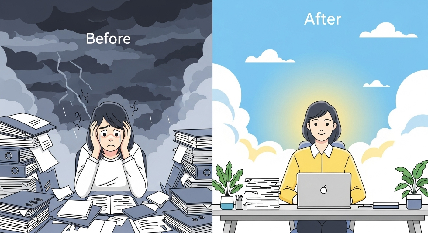 From overwhelmed to in-control transformation